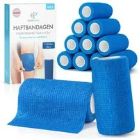 Health Press Bandage Selbstklebender Verband - 12 Elastische Bandagen Rollen (10cm x 4,5m)