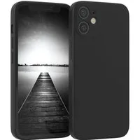 EAZY CASE Handyhülle für Apple iPhone 12 Mini Hülle Silikon 5,4 Zoll, Silikon Schutzhülle mit Kameraschutz kratzfest Back Cover Etui Schwarz