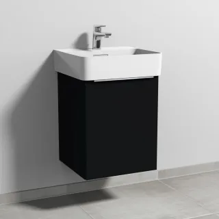 Sanipa 3way Waschtischunterbau zu Laufen VAL Waschtisch mit 1 Tür, Schwarz-Matt UF82008