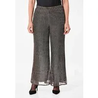 GOLDNER Schlupfhose Kurzgröße: Moderne Stretchhose mit Rundumdehnbund Elegante Glanzhose mit Plissee-Optik, weitem Bein und Knöchellänge