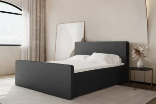 Boxspringbett Schlafzimmerbett CELES 200x200cm Stoff Ascot Graphit
