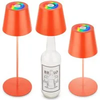 Briloner Leuchten LED Tischleuchte Akku Flaschenaufsatz Leuchte kabellos 3-in1 Indoor/Outdoor, LED fest integriert