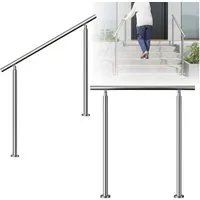 duschspa Handlauf Edelstahl Geländer Treppengeländer für Innen & Außen mit 0 Querstreben, 100 cm Gesamtlänge