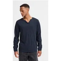 Blend T-Shirt BHIVALDE SPILT NCK L/S TEE aus Single Jersey, Regular Fit, mit V-Ausschnitt, Kurzarm