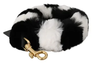 Dolce & Gabbana noir blanc lapin fourrure accessoire épaule