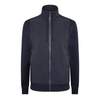 Boss - "Shepherd" Sweatshirt für Herren, Durchgehender Reißverschluss, gewebter Stoff (Dunkelblau)