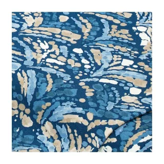 Viskose-Jersey "Fächer", blau/taupe-color