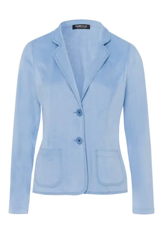 FRANK WALDER - Blazer CAFÉ AU BLEU aus pflegeleichtem PES-Stretch-Lederimitat french blue - Gr. - 46