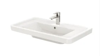 TOTO CF Waschtisch, weiß, 850 mm, mit Hahnloch und Überlauf, LW137Y LW137Y