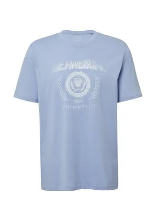 Q/S designed by - T-Shirt mit platziertem Druck blau - Gr. - XL