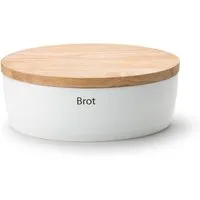 Continenta Brotkasten, Keramik, (1-tlg), Brottopf, mit Holzdeckel, auch als Brotschneidbrett nutzbar