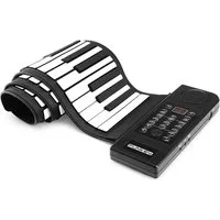 FunKey Spielzeug-Musikinstrument RP-61M Rollpiano 61 TasteBetterie- und Netzbetrieb möglich, Zusammenrollbar für einfachen Transport