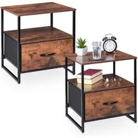 relaxdays Nachttisch Industrial 2er Set (2-St., 2er Set)