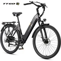 TTGO E-Bike Cityrad 28 x 2,0 Zoll, 120km, C3 SE, Elektrofahrrad mit Tiefeinsteiger-Rahmen, 7 Gang SHIMANO, Kettenschaltung, Heckmotor, 648 Wh, 5 Stufen, Leicht nur 25kg, Pedelec bis zu 120kg, Aluminiumrahmen
