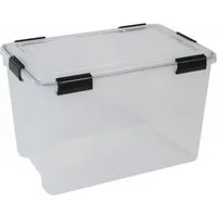 Kreher Aufbewahrungsbox Set: 4 x Box mit Dichtung 70 Liter Volumen