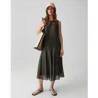 OPUS Sommerkleid Welsa aus leichter Webware mit dezenter Struktur Das Volantdetail bringt Bewegung in die Silhouette