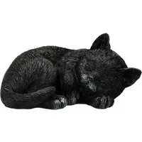 Figuren Shop GmbH Tierfigur Schwarze Katzenfigur – Feline Dream Fantasy Dekofigur Statue 11 cm