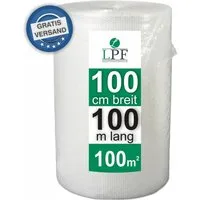 LPF dieLUFTPOLSTERFOLIE Schutzfolie Luftpolsterfolie 100 cm x 100 m Noppenfolie Verpackungsfolie