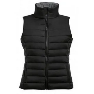 SOLS Womens/Ladies Wave Padded Water Repellent Bodywarmer/Weste (Schwarz)