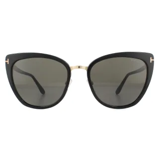 Tom Ford Lunettes De Soleil Simona FT0717 01A Stainte De Fumée En Or Rose Noire Brillant