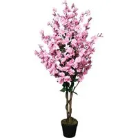 Kunstpflanze Blütenbaum Wintersweet Künstliche Pflanze Blüten Pink Wintersweet, Arnusa, Höhe 120 cm, fertig im Topf