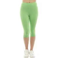 F&K-Mode Caprileggings Damen Capri 3/4 Leggings hoher Bund Baumwolle Hose hoher Bund