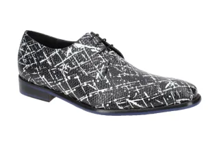 Floris van Bommel 18159/33 Herrenschuhe schwarz-wei? elegante Schn?rschuhe
