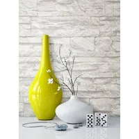 Newroom Vliestapete weiß Tapete Ziegelstein Stein, Steintapete Weiß Grau Steintapete Ziegelstein Backstein Mauerwerk Klinker Stein Tapete Steinoptik Wohnzimmer, Backstein