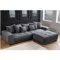 riess-ambiente Big-Sofa ELEGANCIA 285cm anthrazit - Cord, Buche, Federkern, inkl. Kissen, FSC, Einzelartikel 1 Teile, Moderne XXL-Couch - ideal für Wohn- & Schlafzimmer oder Loft-Wohnungen