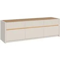 FORTE Lowboard Oak Squere TV-Board inklusive Beleuchtung, B7H/T 160 cm/50,7/41,5 cm, Beleuchtung, grifflos, Klappen