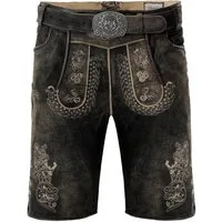 FUCHS Trachtenlederhose Trachtenlederhose Herren kurz Dunkelbraun Echtleder rustikal Wiesn (1-tlg)