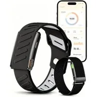 Toomoke Fitness-Tracker Fitness-Tracker Smart Band ohne Display Herren Damen Metall (Fitness Armband, 1-tlg, Mit Extra Armband aus Nylon, Aktivitäts Emotions und Schlaftracker Wasserfest), Akku +1 Monat