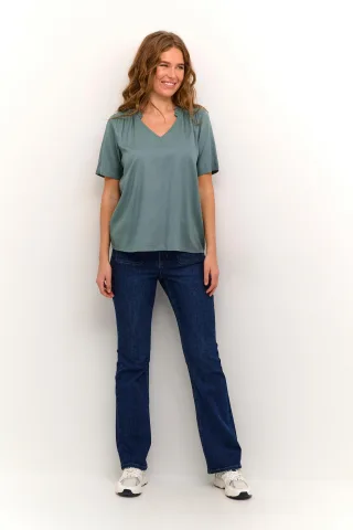 Kurzarm-Bluse Regular fit Balsam Green