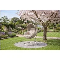 riess-ambiente Hängesessel ROPE greige - Aluminium, Outdoor & Indoor, Kissen, wetterfest, modern (Einzelartikel, 1-St), Lounge-Sessel aus Polyrattan - ideal für Garten, Terrasse oder Balkon