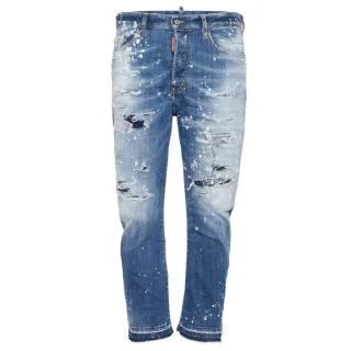 Dsquared2 Medium Sea Salt Wash Bro Jeans Navy Blue