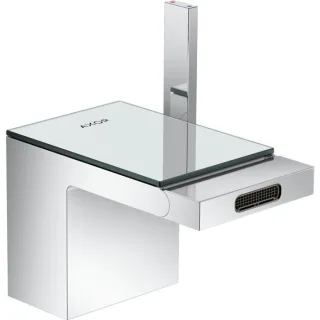hansgrohe Axor MyEdition Bidetarmatur 47210000 Ausladung 121 mm, mit Push-Open Ablaufgarnitur, chrom/Spiegelglas