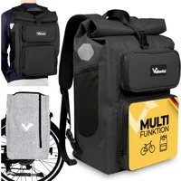 Valkental Gepäckträgertasche Gepäckträgertasche 2in1 Fahrradtasche mit Rucksackfunktion UrbanX (mit Rucksackfunktion und abschließbarer Halterung), 100 % wasserdicht & reflektierend, 28 L