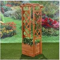 Feel2Home Rosenbogen Rankhilfe Spalier Pflanzkasten Rankgitter Rankgestell versch. Farben Stück, Premium-Rosenbogen, Rosenbogen