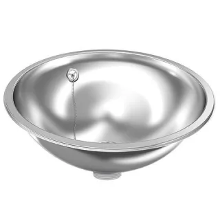 KWC Aquarotter Rundbecken, RONDO, Edelstahl, hgl, 456x165 mm, Überlauf, Ab-u.Überlaufgarn., 36000097 3600009753