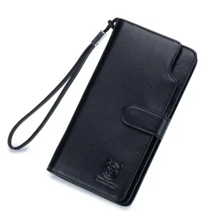BULLCAPTAIN Men's Genuine Leather Wallet RFID Function Can Place 6.5'' Mobile Handbag High Quality Multi Card Long Walle