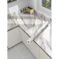 HomeBella Mustertapete Selbstklebende Küchenrückwand Tapete Wandfolie Marmoroptik, Wasserfeste & Abziehbare Tapete für Küche, Bad & Wohnzimmer