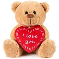 BRUBAKER Kuscheltier Teddybär mit I Love You Herz (1-St), Teddy Bär für Freundin oder Ehefrau, Plüschtier mit Liebesbotschaft