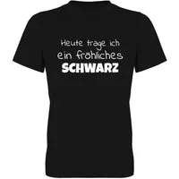 G-graphics T-Shirt Heute trage ich ein fröhliches schwarz Herren T-Shirt mit Statement / Spruch / Motiv als Frontprint