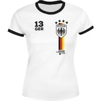 MoonWorks Print-Shirt Moonworks® Damen Fan-Shirt Fußball Retro Deutschland Germany