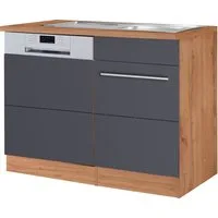 KOCHSTATION Spülenschrank KS-Wien Breite 110 cm, inkl. Möbelfront für teilintegrierbaren Geschirrspüler