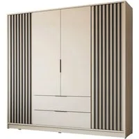 Lookway Kleiderschrank NELA 4D 206 cm Vier­türiger Schrank mit Lamellen Breite: 206 cm
