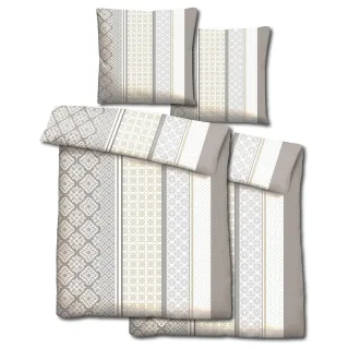 Doppelpack CloudComfort Basic Mikrofaser Bettwäsche beige 155 x 220 + 80 x 80 cm