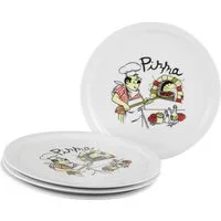 CreaTable Pizzateller Milano Pizzabäcker, Teller Set, 4-tlg., (4 St), Vielseitig einsetzbar, Europäische Qualität