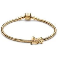 Pandora Charm-Armband Geschenkset Damen-Handgeschriebene Liebe Goldfarben