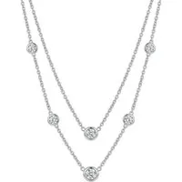 Suzan Gold Kette mit Anhänger Halskette 925 Sterling Silber mehrreihig Zirkonia Kette Damen Layer